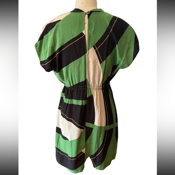 Anthropologie - A Common Thread Geometric print Silk and velvet dress Medium GUC - Picture 7 of 11